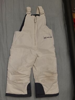 Arctix Kids White Snow Bib Overalls with Black Accents